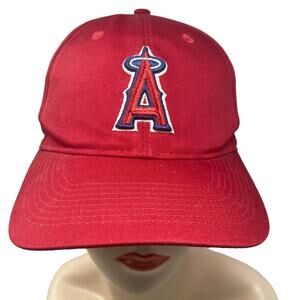 Los Angeles Angels Baseball Hat Mens One Size Red Adjustable